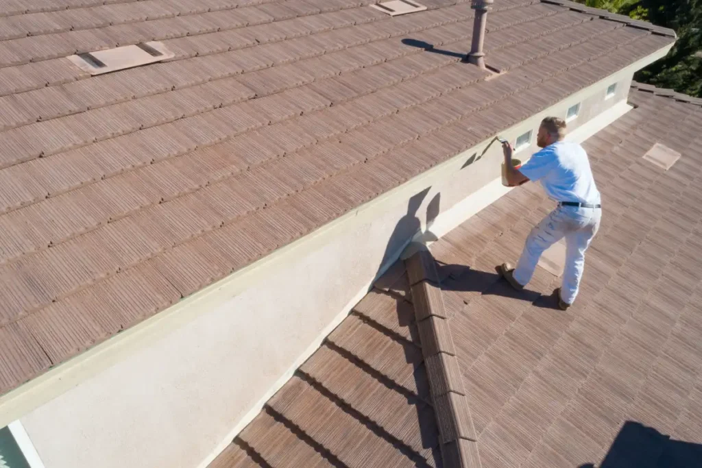 Professional painter using a brush to paint house 2024 09 11 07 37 12 utc